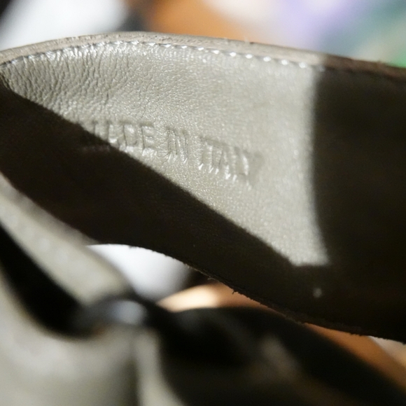 RAG & BONE Gray Leather Open-toe Slingback Wedge Heeled Shoe-bootie, size 38 - Picture 6 of 9